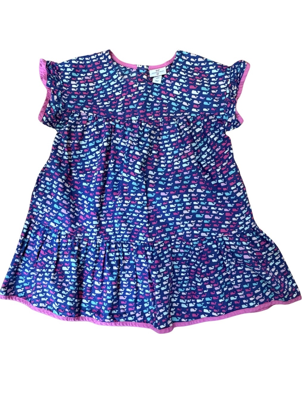 Vineyard Vines for Target Navy Dress with Pink Trim and Multicolor Whales